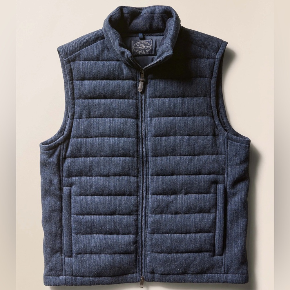 Faherty Teton Valley Vest Men’s Navy twilight Herringbone
